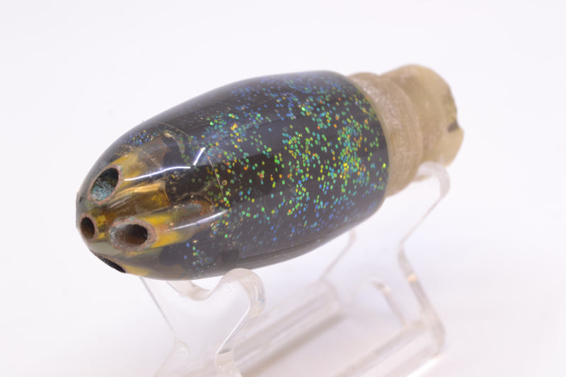 Original Tom Futa Lures Black Glittered 4-Hole Bullet 7" 4.2oz New Pre-Owned