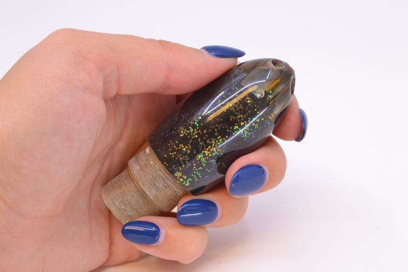 Original Tom Futa Lures Black Glittered 4-Hole Bullet 7" 4.2oz New Pre-Owned