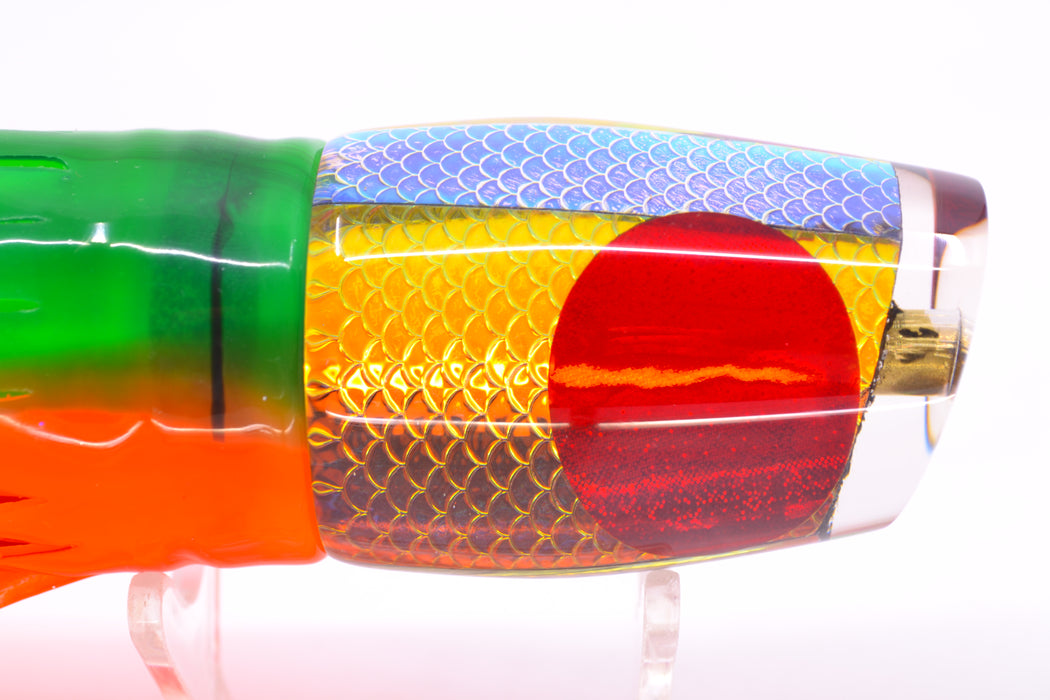 Koya Lures Rainbow Scale Red Eyes Small 861 10" 7oz Skirted Guacamaya GZE