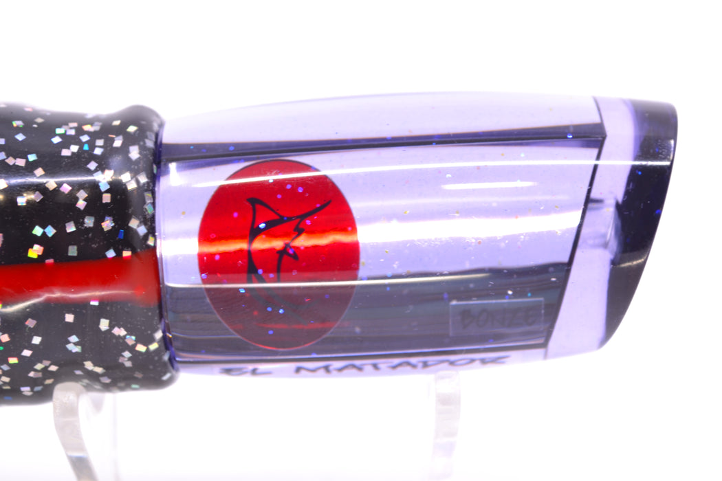 Bonze Lures Light Purple Mirrored Red Eyes El Matador 10" 8oz Skirted Black