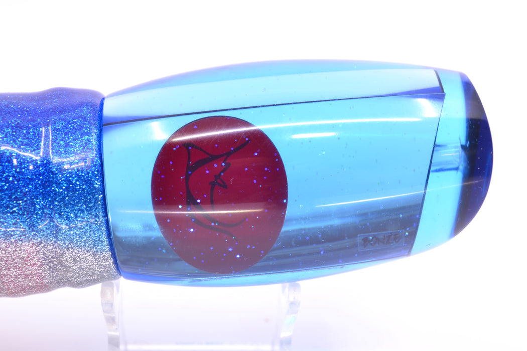 Bonze Lures Blue Mirrored Red Eyes Submission 14" 13oz Skirted Blue-Silver/Pink GZE