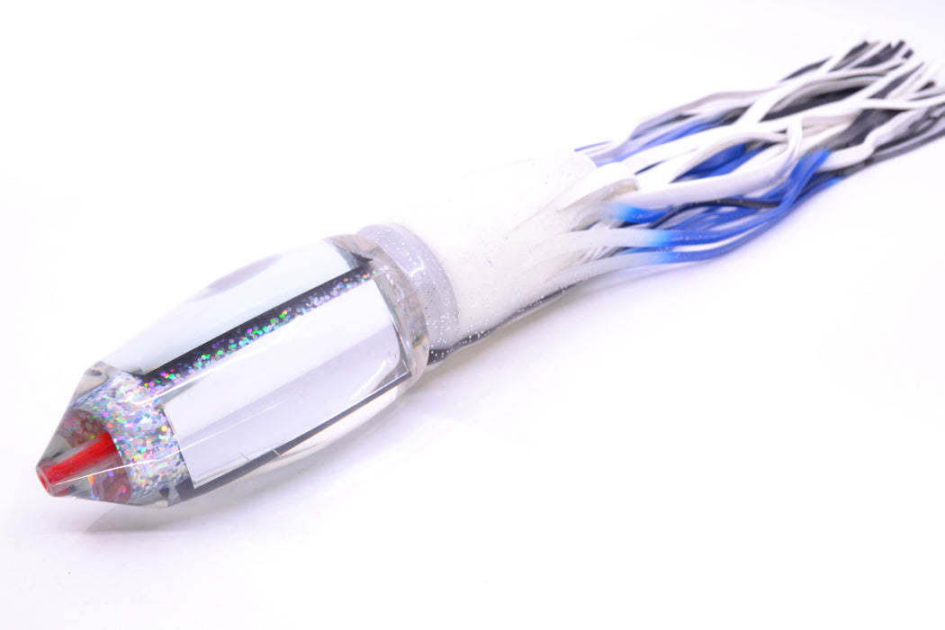 Aloha Lures Clear Mirrored Silver Rainbow Wrap Large Deep Six 14" 13.5oz Skirted
