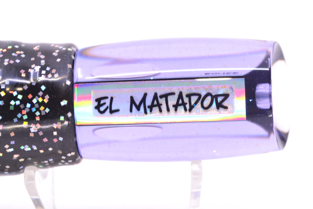 Bonze Lures Light Purple Mirrored Red Eyes El Matador 10" 8oz Skirted Black