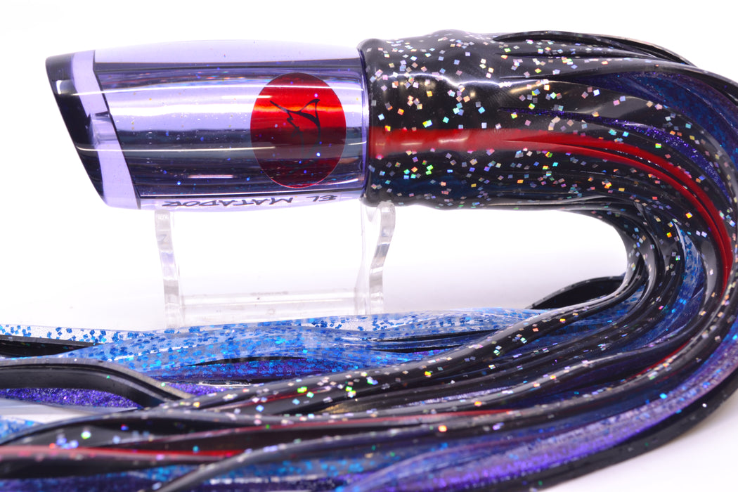 Bonze Lures Light Purple Mirrored Red Eyes El Matador 10" 8oz Skirted Black