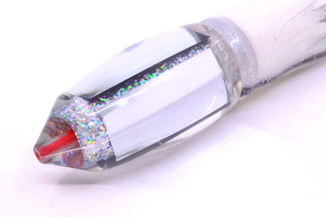 Aloha Lures Clear Mirrored Silver Rainbow Wrap Large Deep Six 14" 13.5oz Skirted
