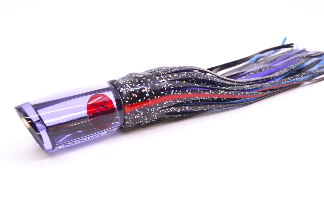 Bonze Lures Light Purple Mirrored Red Eyes El Matador 10" 8oz Skirted Black