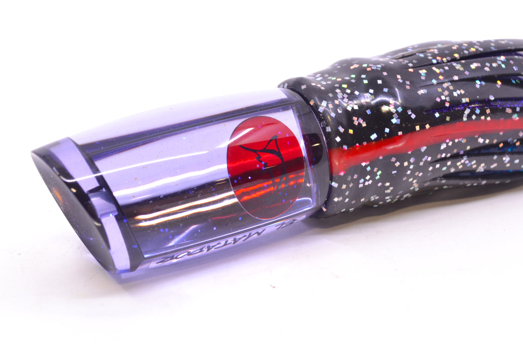 Bonze Lures Light Purple Mirrored Red Eyes El Matador 10" 8oz Skirted Black