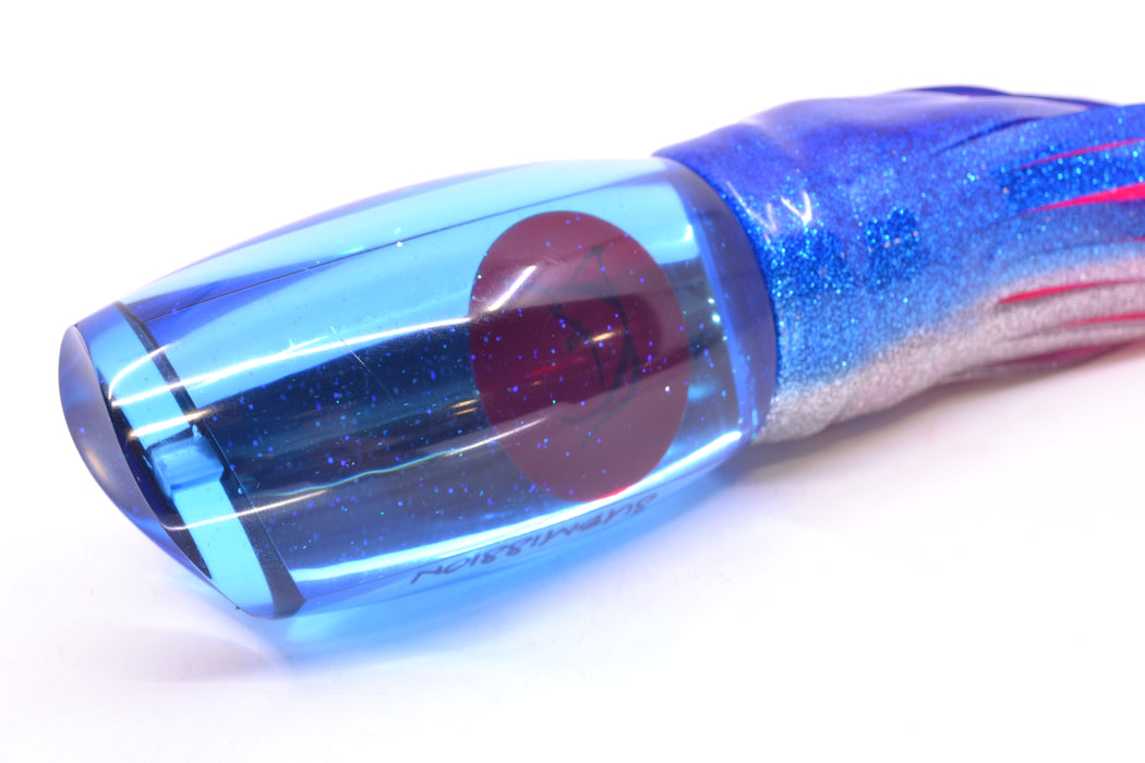 Bonze Lures Blue Mirrored Red Eyes Submission 14" 13oz Skirted Blue-Silver/Pink GZE
