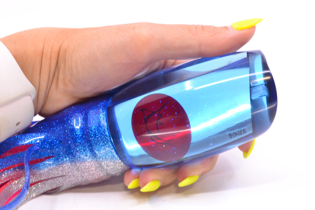 Bonze Lures Blue Mirrored Red Eyes Submission 14" 13oz Skirted Blue-Silver/Pink GZE