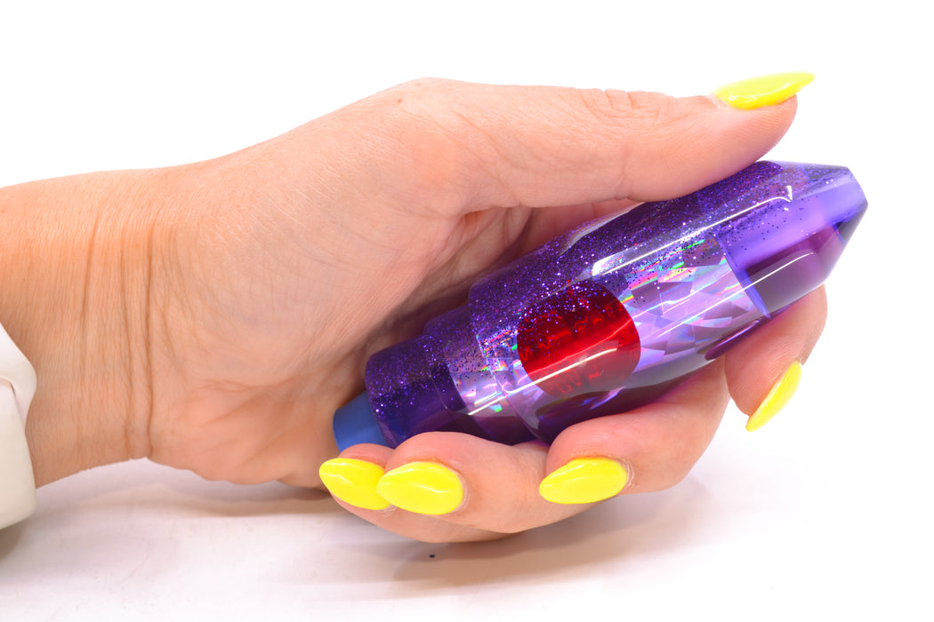 TANTRUM Lures Purple Rainbow Purple Glitter Back Red Eyes Medium Bullet 9" 5.5oz