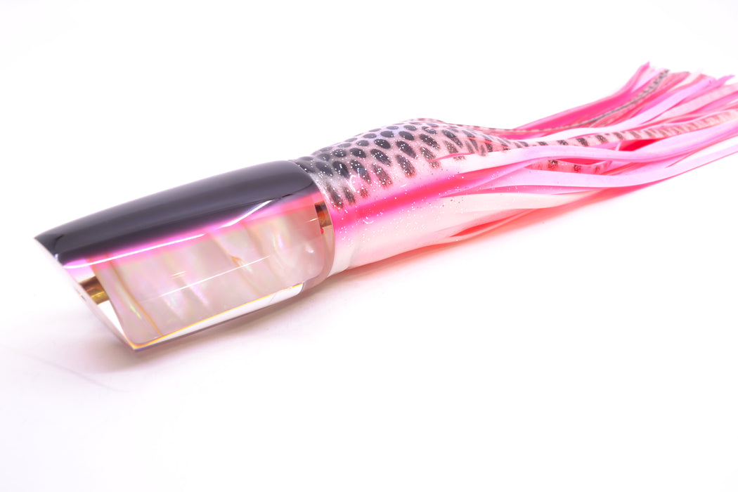 Crampton Baits Real Gold Ripple MOP Black-Pink Back No Eyes HoG 14" 10.5oz BOM Skirted GZE
