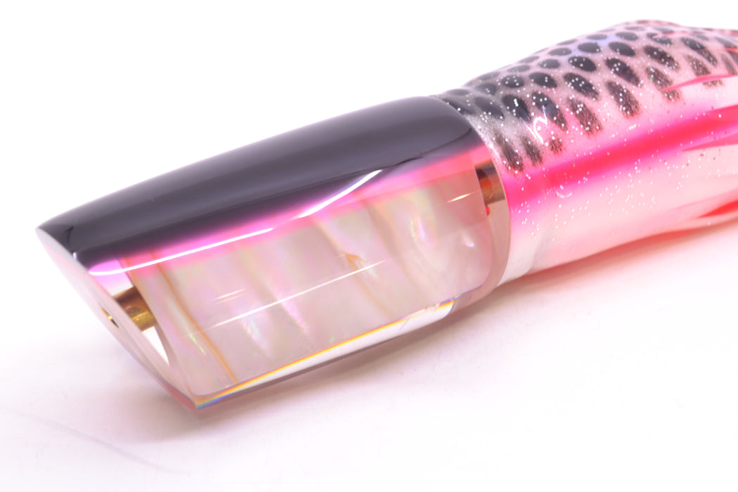 Crampton Baits Real Gold Ripple MOP Black-Pink Back No Eyes HoG 14" 10.5oz BOM Skirted GZE