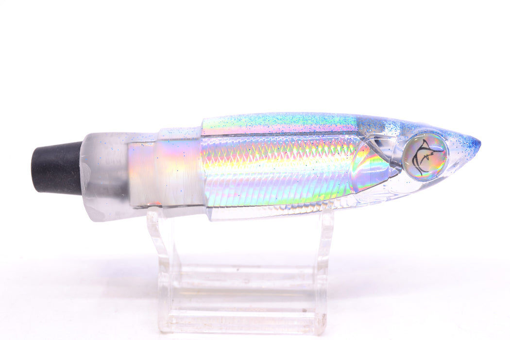 Bonze Lures Silver Rainbow Blue Glitter Back Weapon 9" 6.8oz