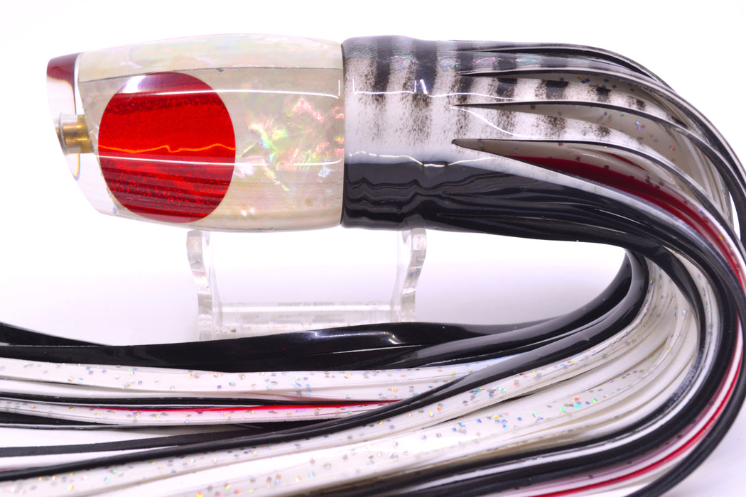 Koya Lures White Awabi Red Eyes Small 861 10" 7oz Skirted White Aurora-Black GZE