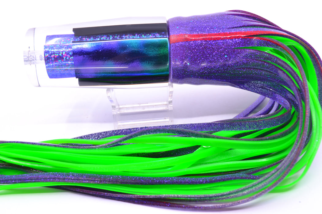 Aloha Lures Purple Rainbow Purple-Blue Dichro Sundowner 14" 11.5oz Skirted Purple/Green