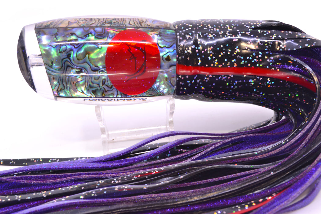Bonze Lures Paua Shell Red Eyes Submission 14" 13oz Skirted Black/Purple GZE