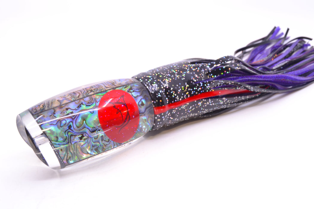 Bonze Lures Paua Shell Red Eyes Submission 14" 13oz Skirted Black/Purple GZE