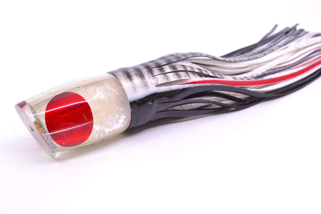 Koya Lures White Awabi Red Eyes Small 861 10" 7oz Skirted White Aurora-Black GZE