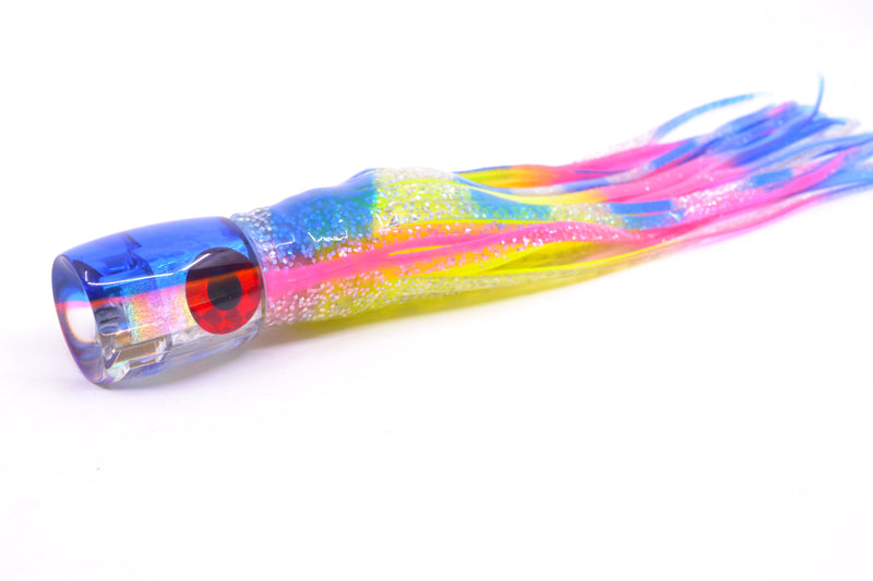 Coggin Lures Rainbow Dichro Blue-Pink Back Sugar Bear Invert 9" 4oz Skirted Blue Bars