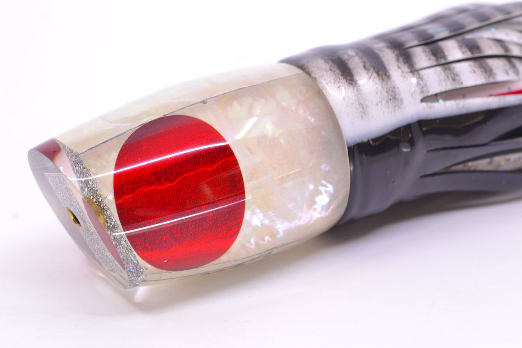 Koya Lures White Awabi Red Eyes Small 861 10" 7oz Skirted White Aurora-Black GZE