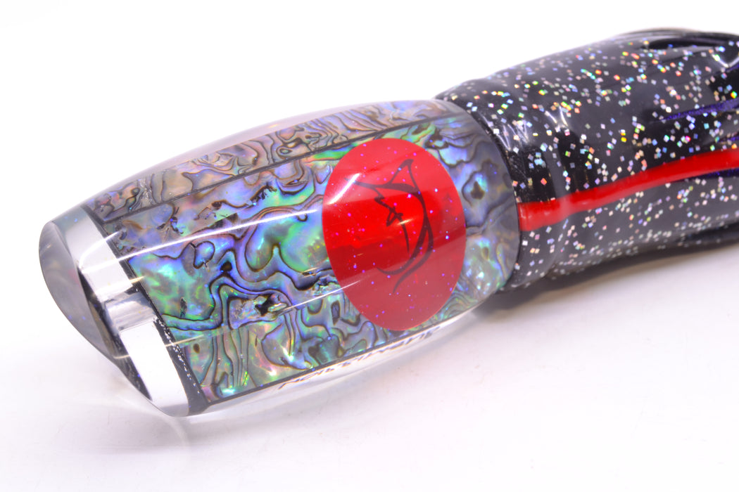 Bonze Lures Paua Shell Red Eyes Submission 14" 13oz Skirted Black/Purple GZE
