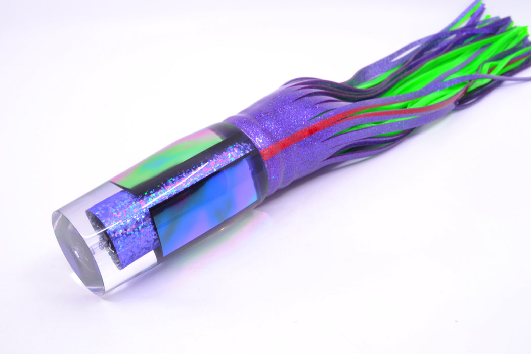 Aloha Lures Purple Rainbow Purple-Blue Dichro Sundowner 14" 11.5oz Skirted Purple/Green