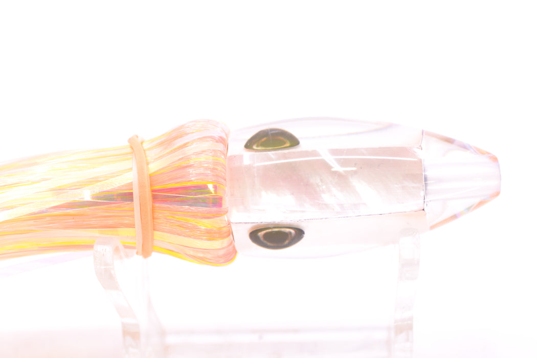 Moyes Lures White MOP Taxi Eyes Poon 5" 1.3oz Skirted Mixed Yellow-Pink-White Hair