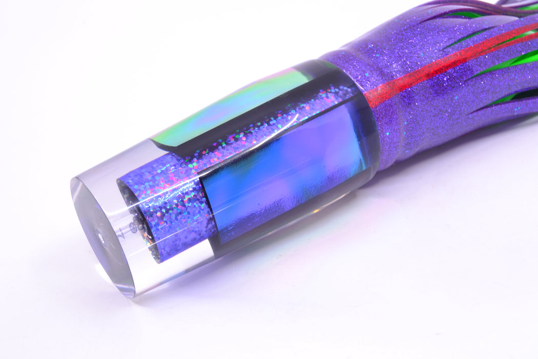 Aloha Lures Purple Rainbow Purple-Blue Dichro Sundowner 14" 11.5oz Skirted Purple/Green