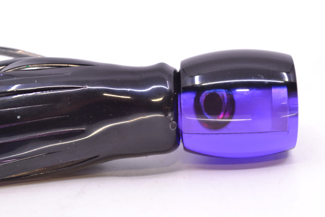 Moyes Lures Purple MOP Black Back Taxi Eyes Tang 5" 3oz Skirted Black Skipjack GZE