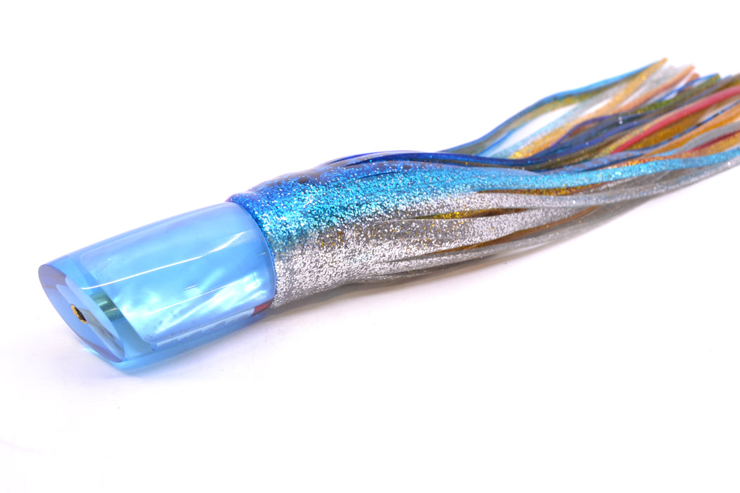 Crampton Baits Ice Blue Real MOP No Eyes Mini HoG 9" 4oz Skirted Blue & Black-Silver