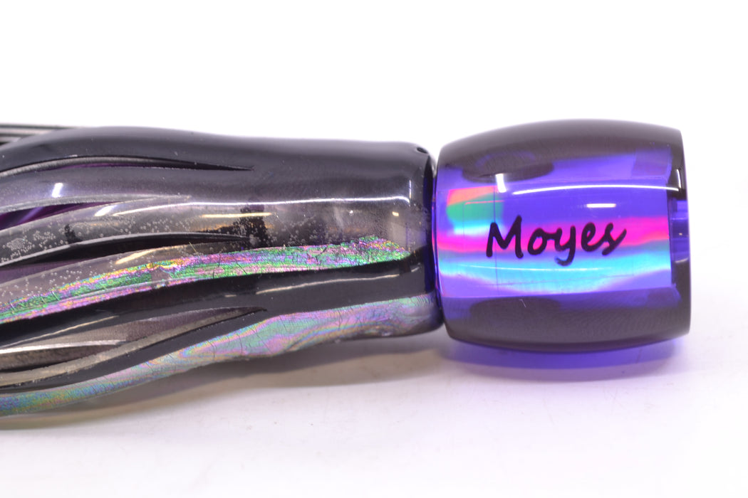 Moyes Lures Purple MOP Black Back Taxi Eyes Tang 5" 3oz Skirted Black Skipjack GZE