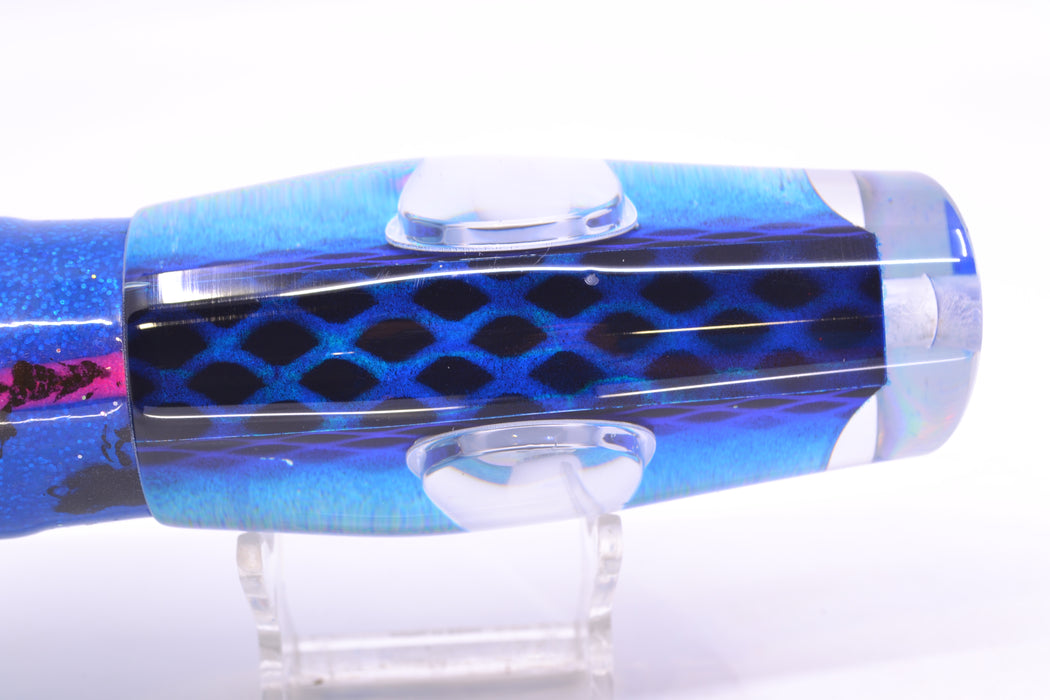 Big T Lures Blue-Silver Pearl Black Dotted Back Leopard 12" 10.7oz Skirted GZE