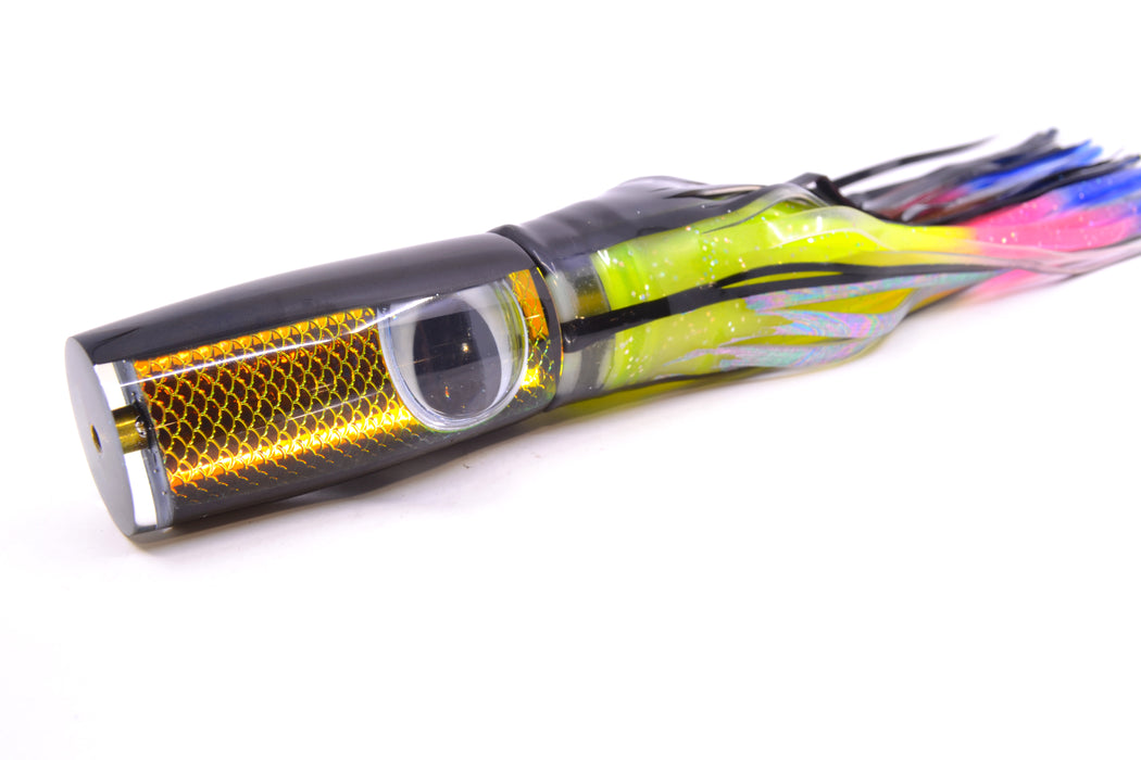 Koya Lures Rainbow Scale Black Back Doll Eyes Hard Head 12" 9oz Skirted Skipjack/Rainbow