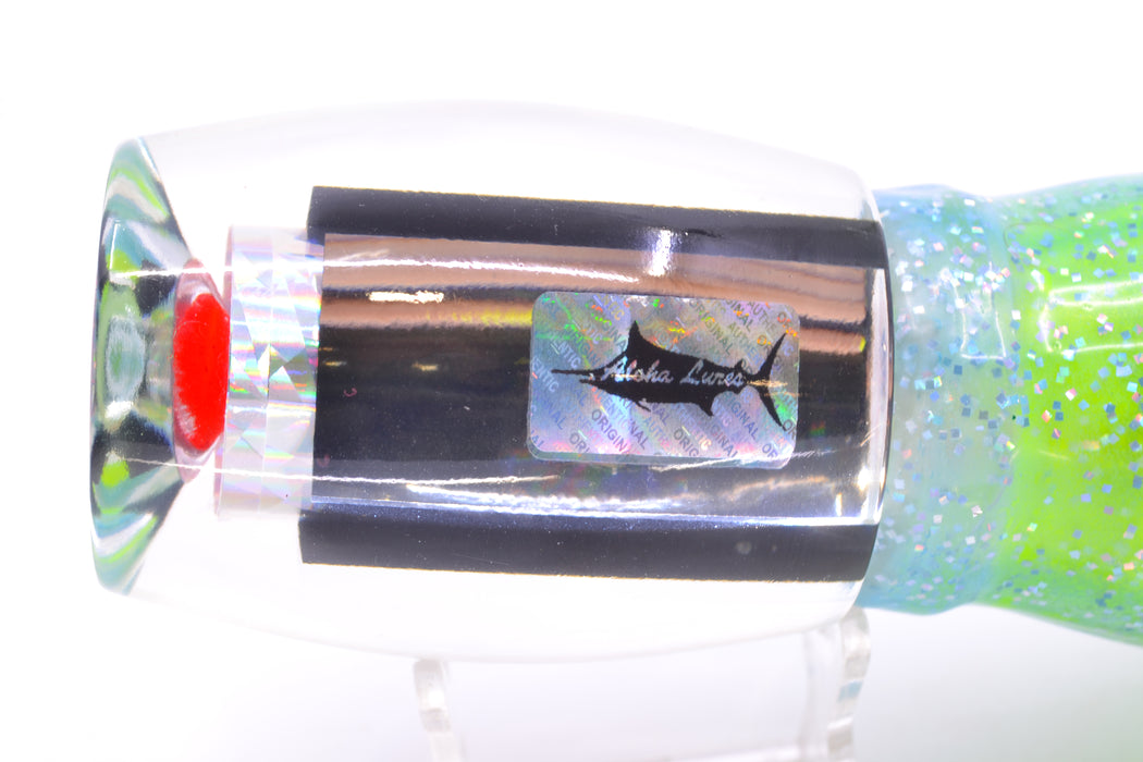 Aloha Lures Clear Mirrored Rainbow Flake XL Beauty 14" 12.5oz Skirted Ice Blue/Rainbow GZE