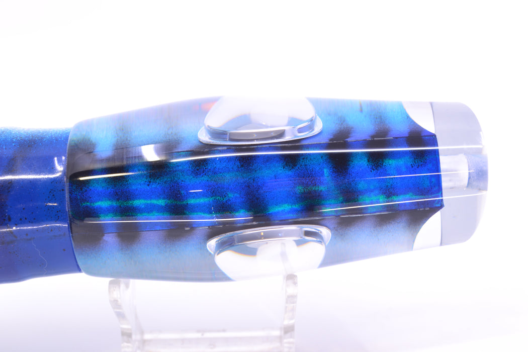 Big T Lures Blue-White Pearl Black Striped Back Leopard 12" 10.7oz Skirted Blue-White GZE