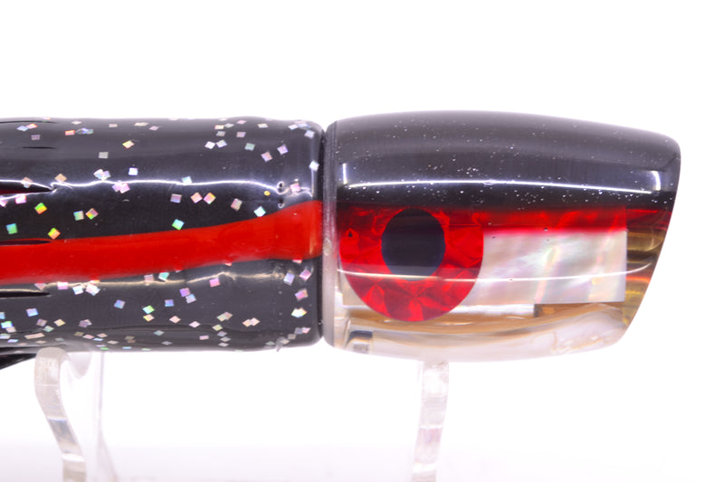 Coggin Lures Golden MOP Black-Red Back Jetted Sugar Bear Slant 9" 4.7oz Skirted Black