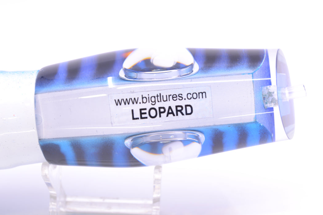 Big T Lures Blue-White Pearl Black Striped Back Leopard 12" 10.7oz Skirted Blue-White GZE