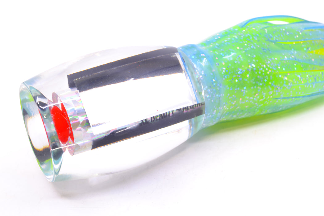 Aloha Lures Clear Mirrored Rainbow Flake XL Beauty 14" 12.5oz Skirted Ice Blue/Rainbow GZE