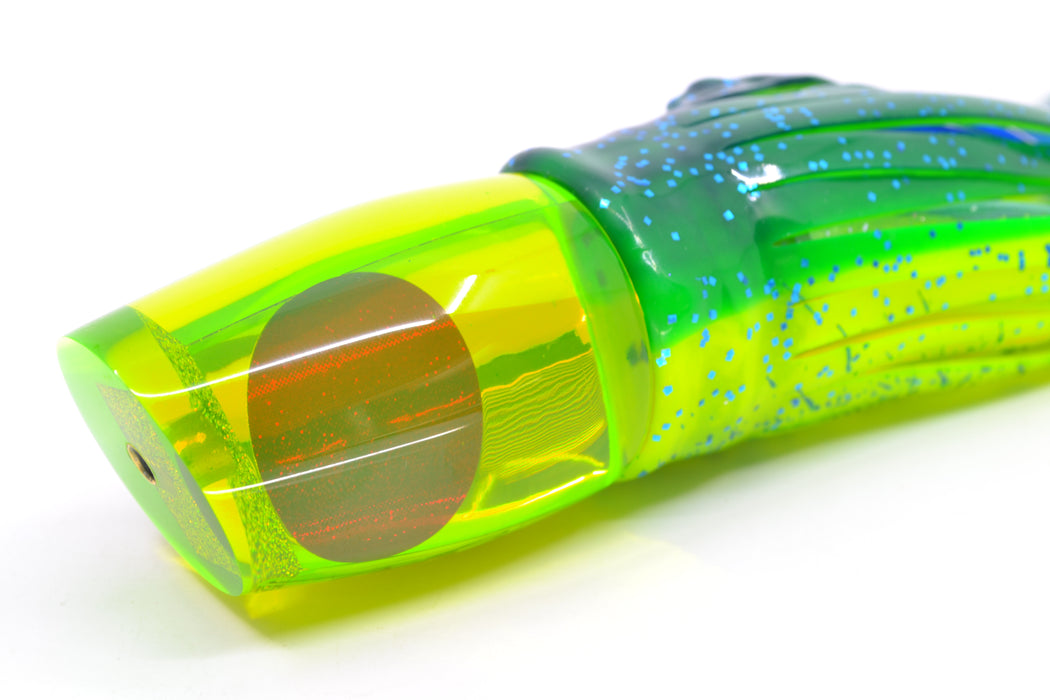 Koya Lures Green Mirrored Red Eyes Small 861 10" 7oz Skirted Mahi GZE