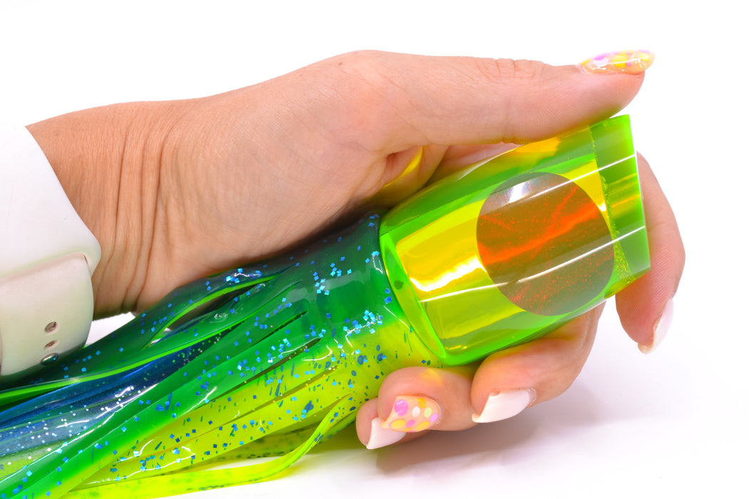 Koya Lures Green Mirrored Red Eyes Small 861 10" 7oz Skirted Mahi GZE