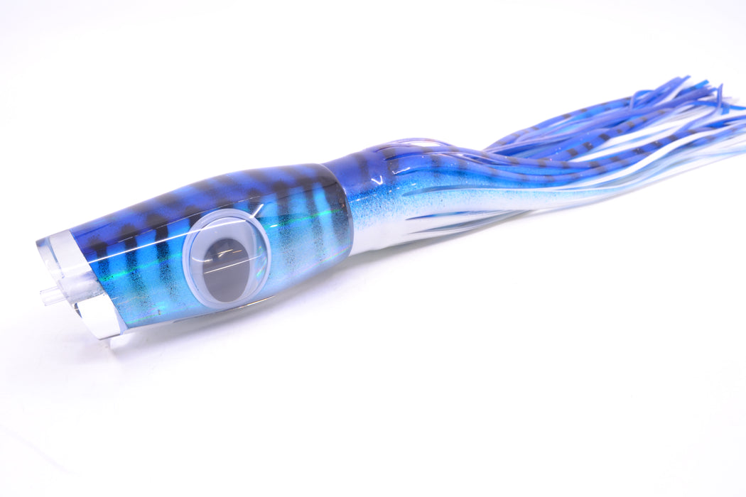 Big T Lures Blue-White Pearl Black Striped Back Leopard 12" 10.7oz Skirted Blue-White GZE