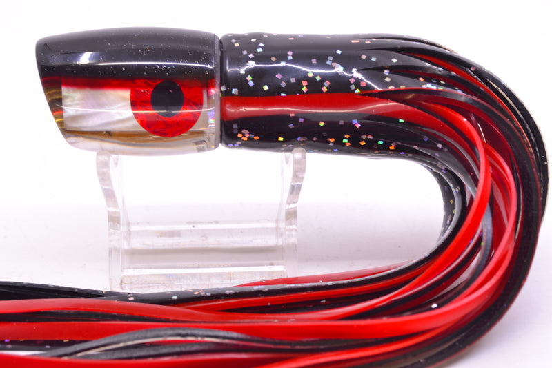 Coggin Lures Golden MOP Black-Red Back Jetted Sugar Bear Slant 9" 4.7oz Skirted Black