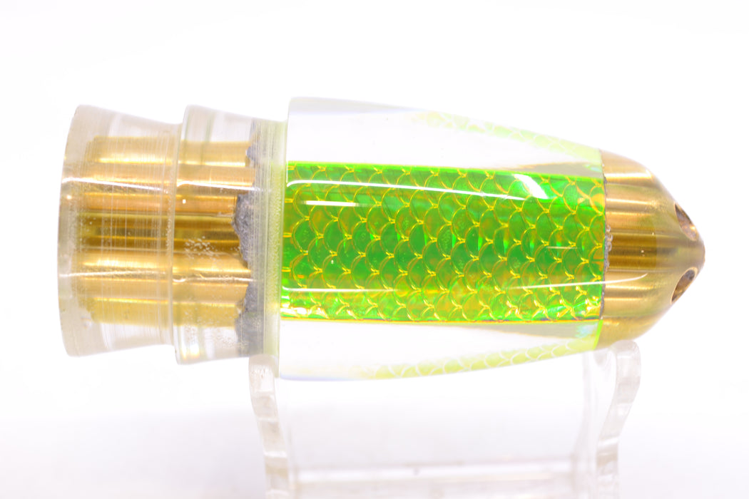 Koya Lures Lime Green Rainbow Scale 1/4" Jet Clean Sweep Bullet 10" 5.5oz GZE