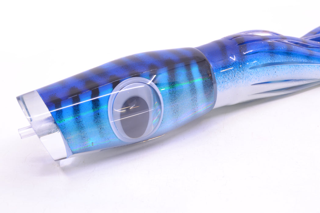 Big T Lures Blue-White Pearl Black Striped Back Leopard 12" 10.7oz Skirted Blue-White GZE