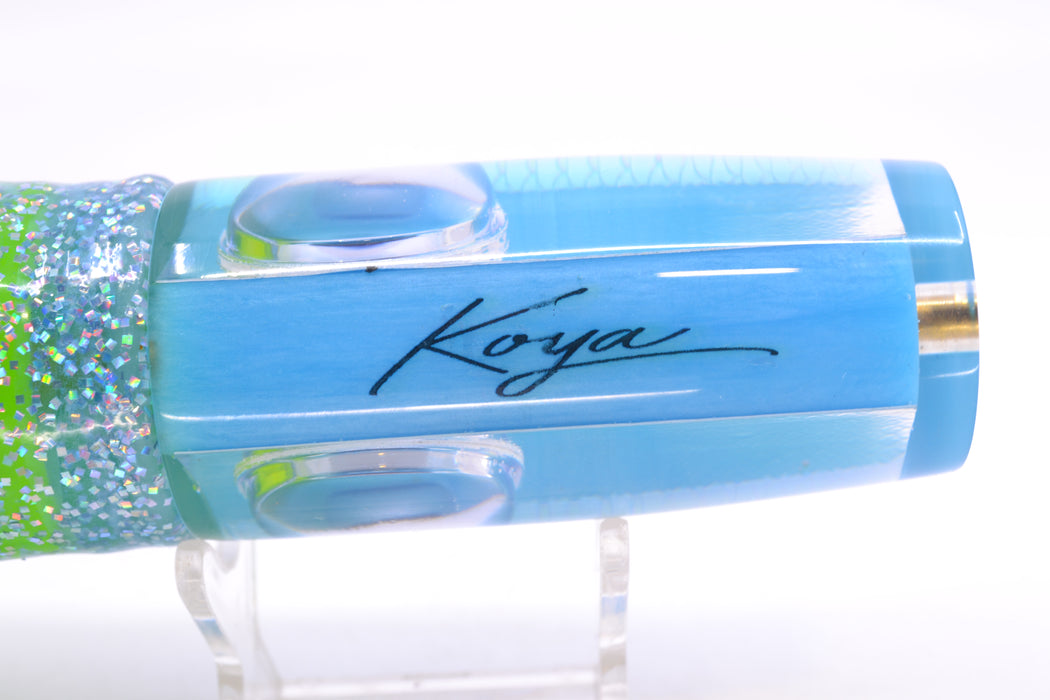 Koya Lures Ice Rainbow Scale Ice Blue Back Doll Eyes Hard Head 12" 9oz Skirted Ice Blue