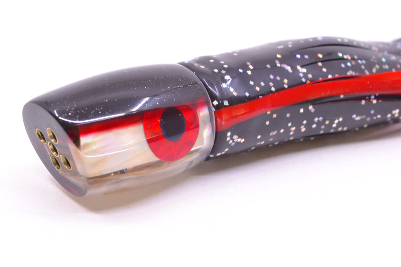 Coggin Lures Golden MOP Black-Red Back Jetted Sugar Bear Slant 9" 4.7oz Skirted Black