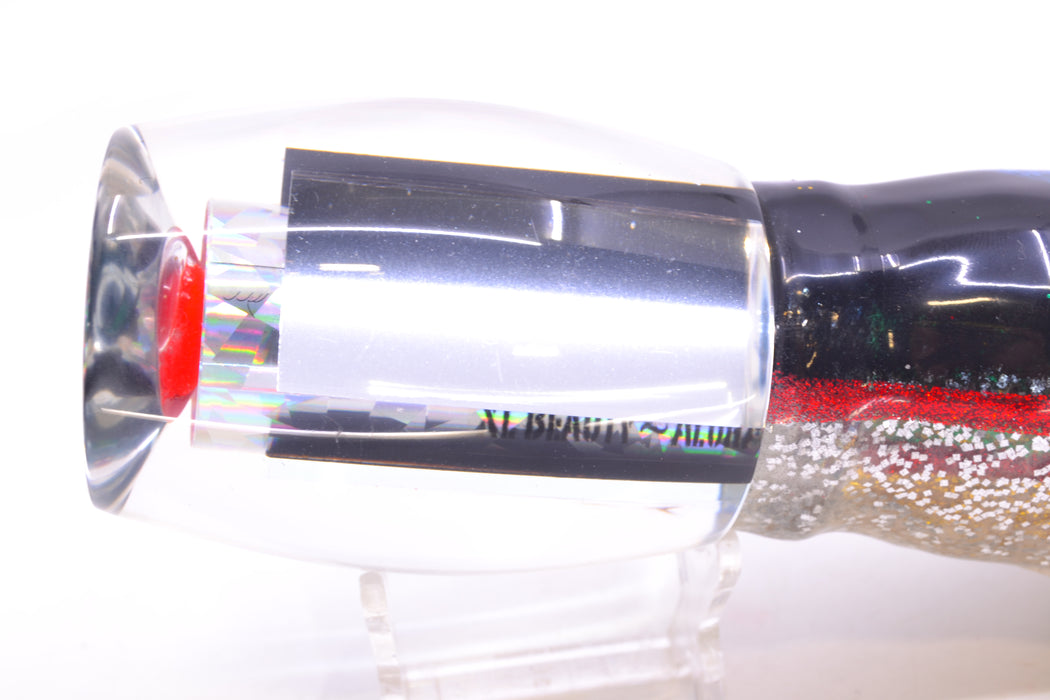Aloha Lures Clear Mirrored Rainbow Flake XL Beauty 14" 12.5oz Skirted Evil GZE