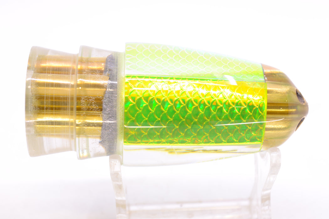 Koya Lures Lime Green Rainbow Scale 1/4" Jet Clean Sweep Bullet 10" 5.5oz GZE