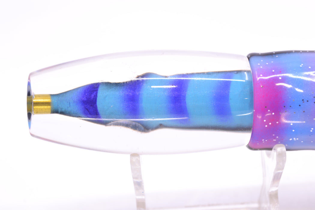Tsutomu Lures Blue-Purple Stripes Fish Head Moke Invert 9" 7oz Skirted Gay Bob