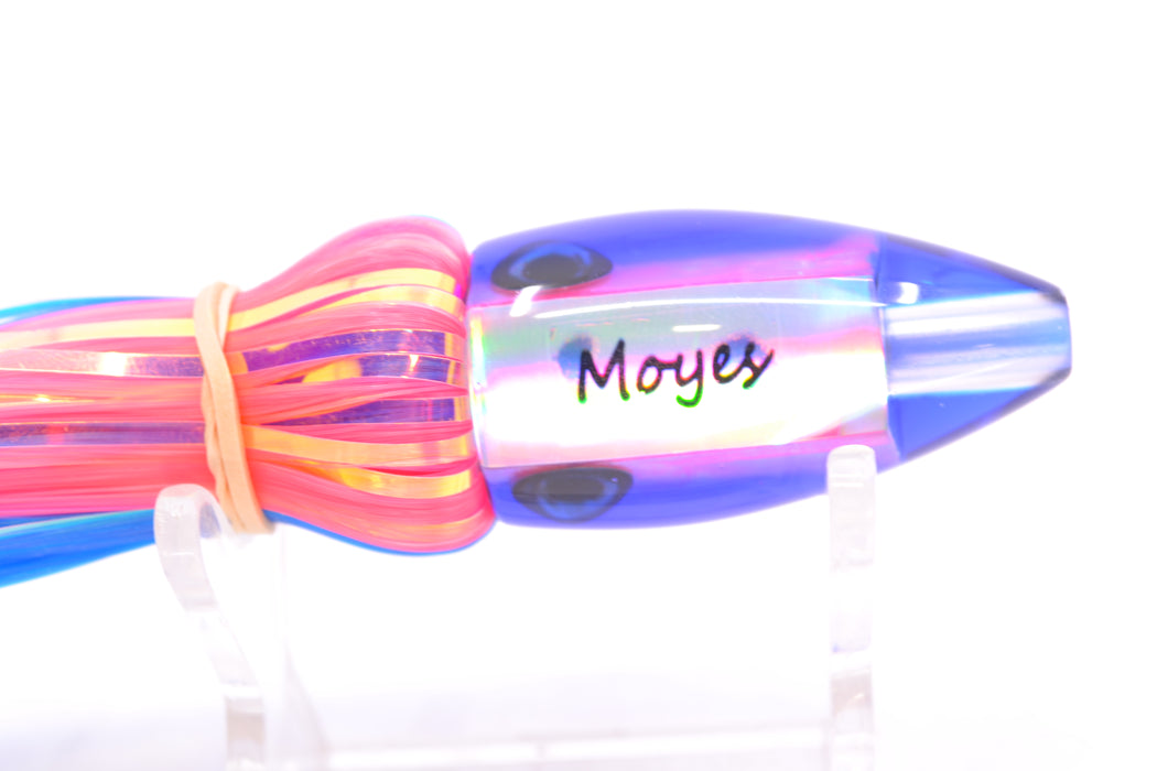 Moyes Lures Pink MOP Blue Back Poon 5" 1.3oz Skirted Blue-Pink Hair